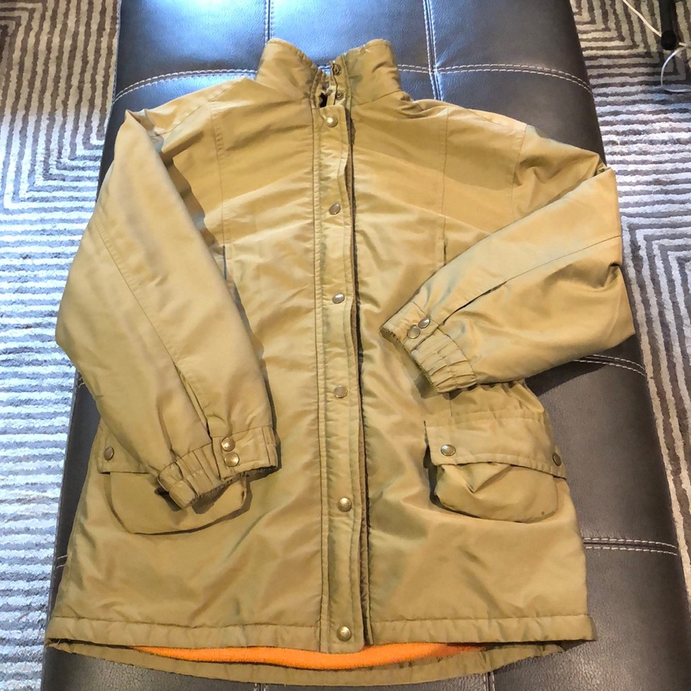 Burberrys’ anorak zipper & snap coat fleece lining
